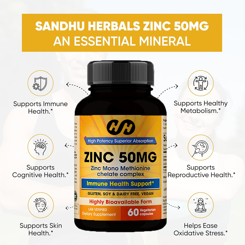 Zinc Supplement 50Mg - Suplemento de Zinco 50mg, 60 Cápsulas,