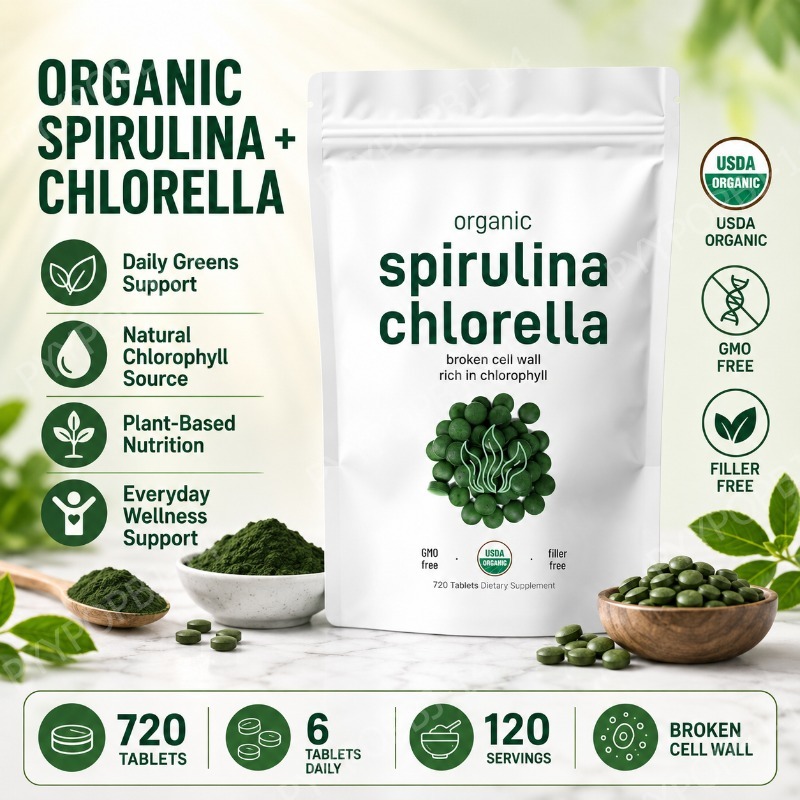 Tabletes Orgânicos de Spirulin - Spirulina Tablet Organic avaliação e preço